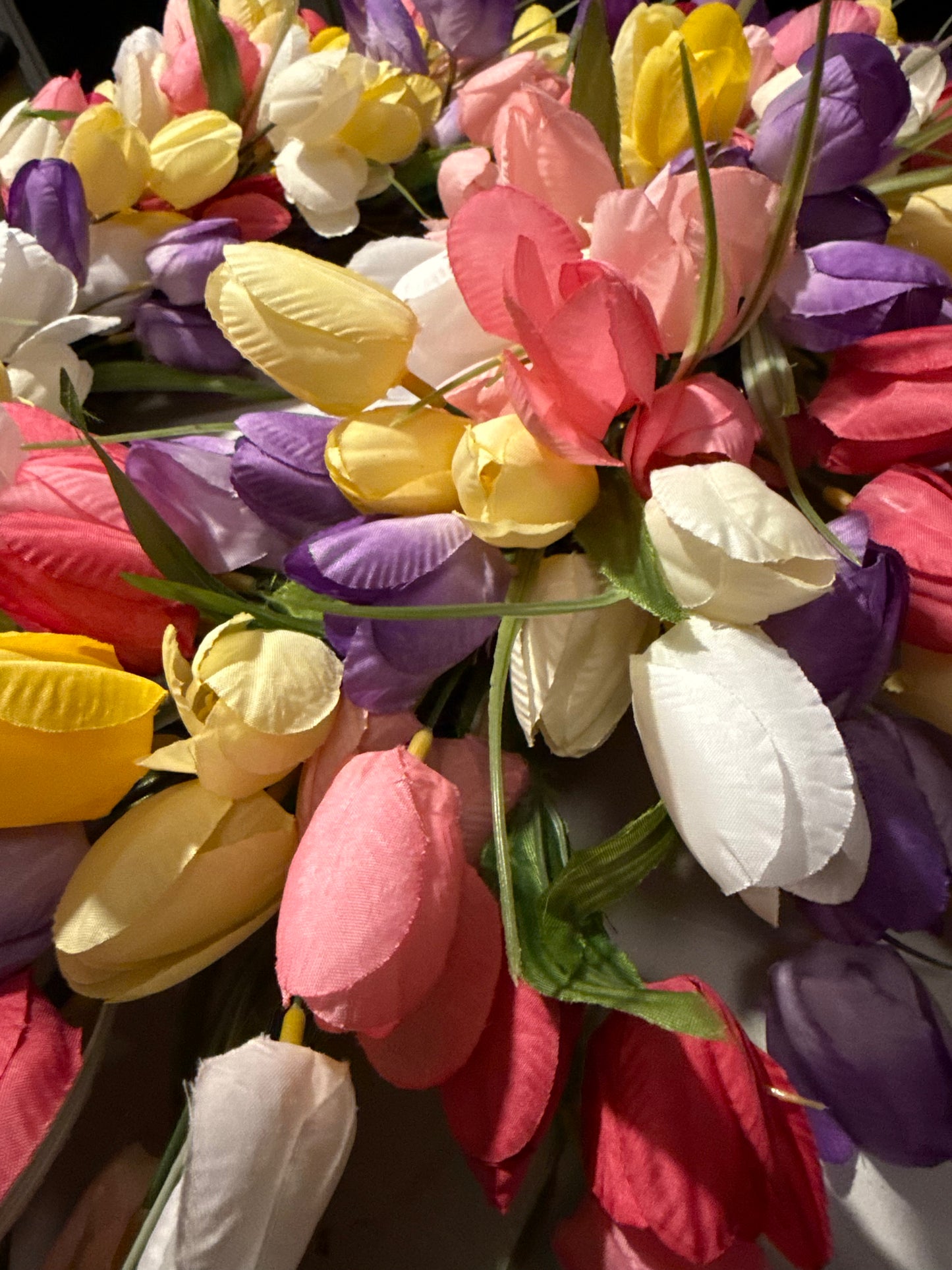 22” Multicolor Tulip Spring Wreath | Pastel Easter Front Door Wreath | Luxury Faux Floral Door Decor
