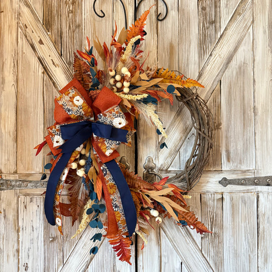 Autumn Harvest Crescent Wreath
