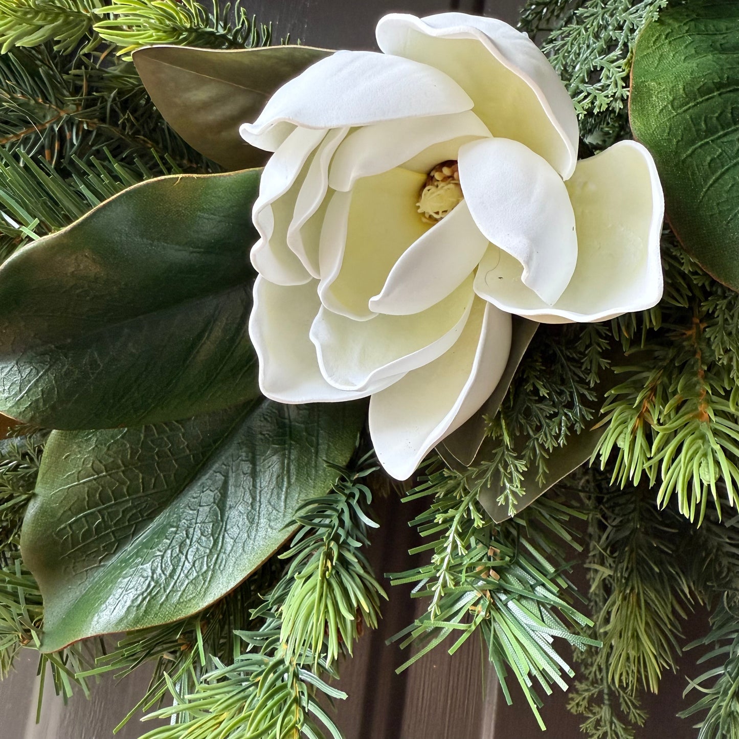 Real-Touch Magnolia Wreath