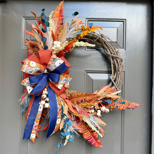 Autumn Harvest Crescent Wreath