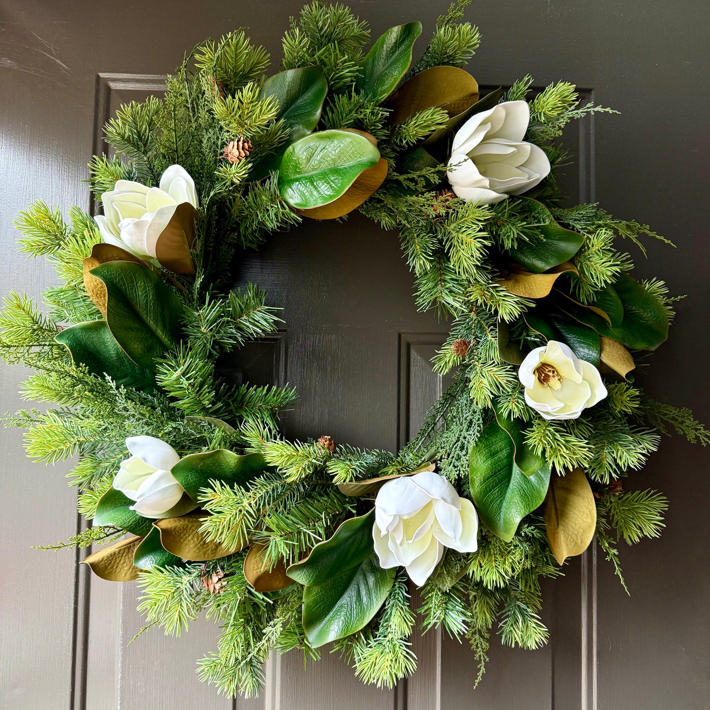 Real-Touch Magnolia Wreath
